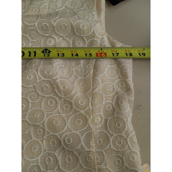 Nine West Ivory/gold Sheath Sleeveless Square Neck Dress W/pockets  Size 10 - Picture 13 of 16